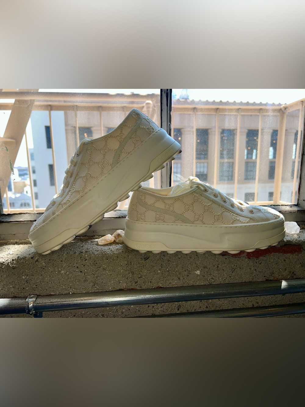 Gucci Tennis 1977 Platform Sneakers Off White